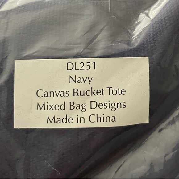 NIP Navy Canvas Bucket Tote - Picture 7 of 7